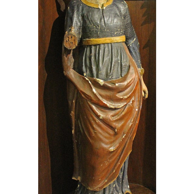 Wood 18th Century Wood Sculpture of a Saint For Sale - Image 7 of 8