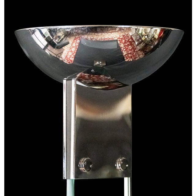 Vintage Italian clear glass and chrome floor lamp designed by designer Max Baguara and manufactured by Lamperti from...