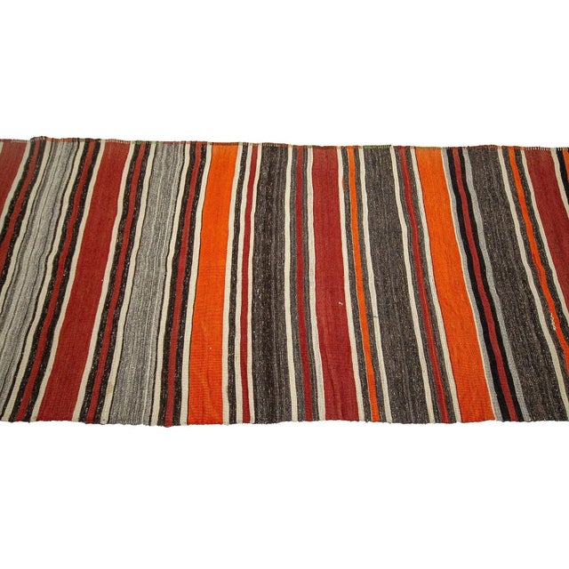 Striped Vintage Turkish Kilim Runner For Sale - Image 4 of 7
