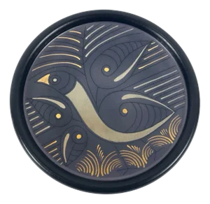 Vintage German Gilt and Platinum-Plated Ceramic Plate from KMK Keramik Manufaktur Kupfermühle, 1970s