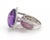Contemporary Sonia B Bitton Diamond Amethyst Pink Sapphires 18k White Gold Ring, Size 6 For Sale - Image 3 of 6