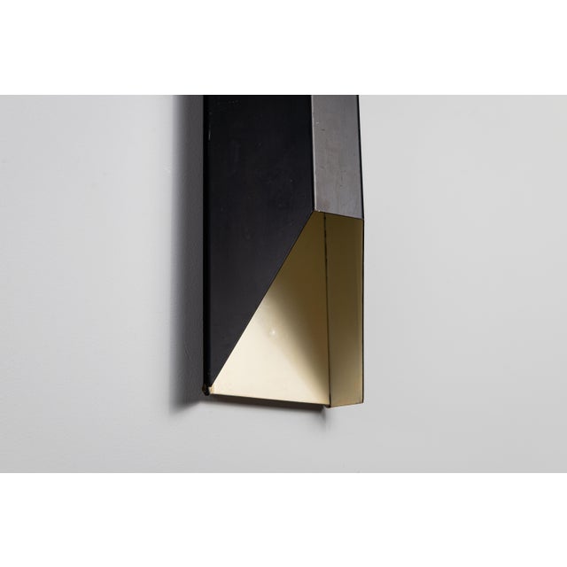 Vintage Architectural Angular Geometric Black Metal Wall Lamps, 1960s, Set of 2 For Sale - Image 14 of 17