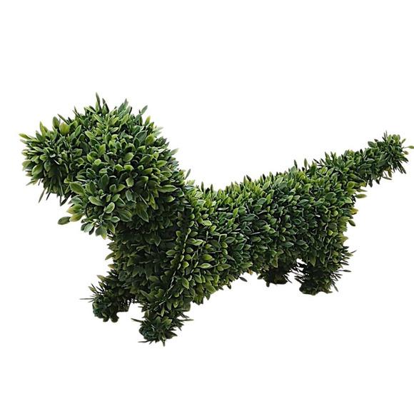 2000 - 2009 Topiary Garden Dog 18" Dachshund Faux Realistic Boxwood Decor Indoor Outdoor For Sale - Image 5 of 13