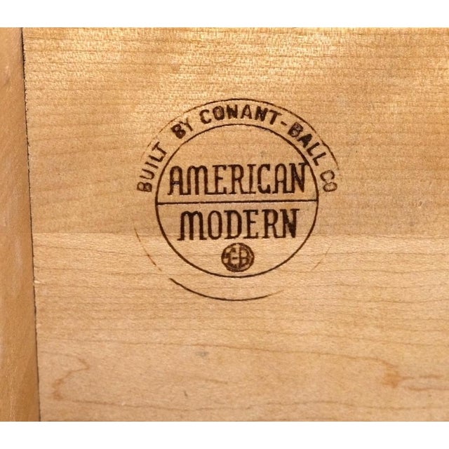 Russel Wright Conant Ball Pair Mid Century Modern Blond Birch Night Stands MINT! For Sale - Image 9 of 17