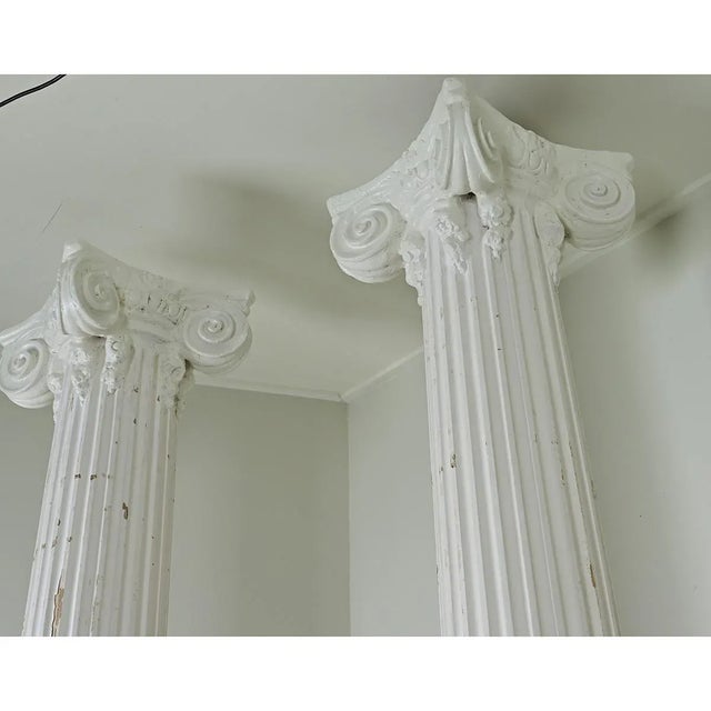 French Pair of Massive Painted Columns | Chairish
