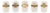 French Gilt Metal and Crystal Table Lighters, 5 For Sale