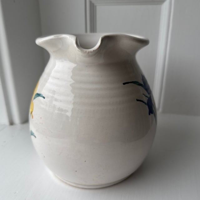Mid 20th Century Mid 20th Century Hand Painted Ceramic Pitcher For Sale - Image 5 of 8