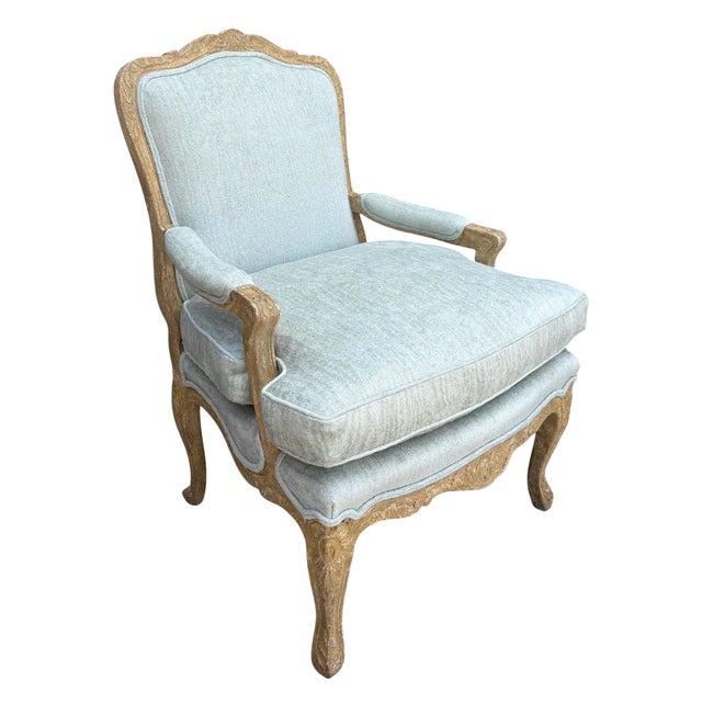 1990s 18th C Style Dennis & Leen Fauteuil Arm Chair 1 of 2 For Sale - Image 5 of 7