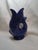 Mid-Century Modern Vintage MCM Wade Ceramics Cobalt Blue Gluggle Jug Fish Pitcher Vase For Sale - Image 3 of 7
