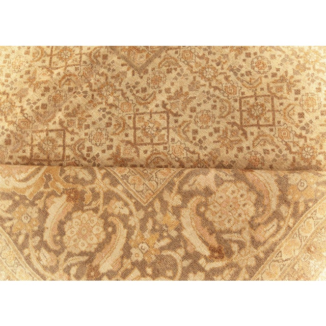 One-of-a-Kind Antique Persian Tabriz Handmade Wool Rug For Sale - Image 9 of 9
