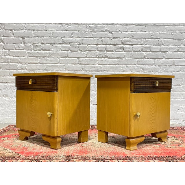 Pair of Dutch Modern Nightstands / Art Deco, C. 1950's For Sale - Image 9 of 12