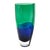 Krosno Polish Art Glass Vase Green Over Blue Cased Modernist Form 11.5" For Sale - Image 9 of 14