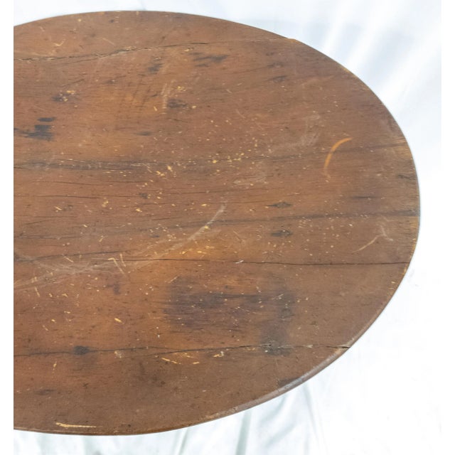19th Century 19th Century Rustic Americana Painted Pine Oval Top Tavern Table For Sale - Image 5 of 13