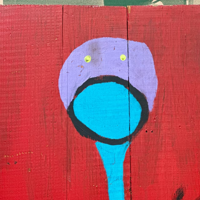 Original Figural Painting on Reclaimed Wood Signed Rivera For Sale - Image 9 of 12