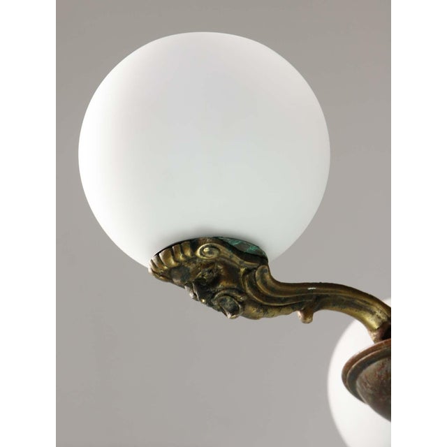 Art Deco French Brass Figural Chandelier, 1930 For Sale - Image 18 of 18