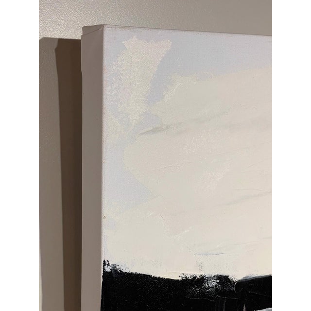 Abstract Intersections by Sandra Pratt | Oil on Canvas Abstract landscape with contrasting black and white areas. For Sale - Image 3 of 5