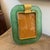 A Barovier Style Art Deco Green Murano Glass and Brass Italian Picture Frame For Sale - Image 6 of 11