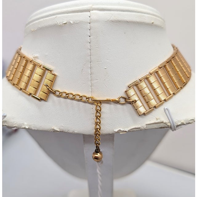 1970s Vintage 1970s Signed Napier Goldtone Collar Necklace For Sale - Image 5 of 10