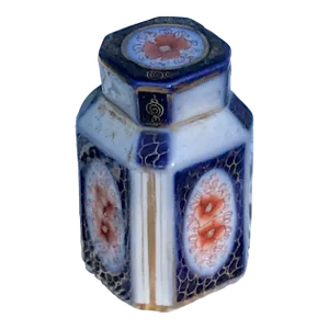 Antique Royal Crown Derby Style Imari Tea Caddy With Lid