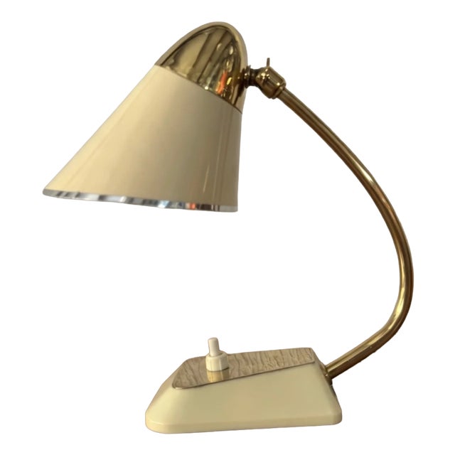 Vintage German Table Lamp in Brass, 1960s For Sale