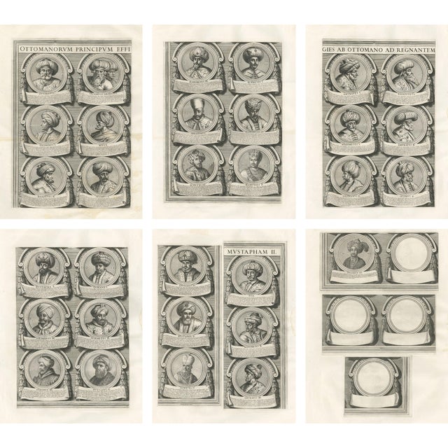 Effigies of the Ottoman Princes – Complete Table of Ottoman Rulers, Rome, 1700s For Sale