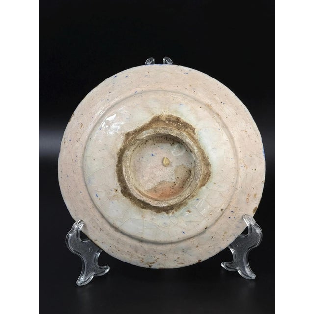 Middle Eastern Style Blue and White Pottery Plate, 1700s For Sale - Image 10 of 11
