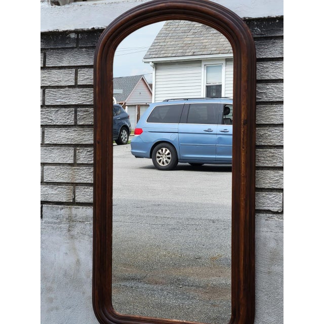 Antique 19th Century American Victorian Walnut Arched Wall Mirror Hallway For Sale - Image 14 of 18