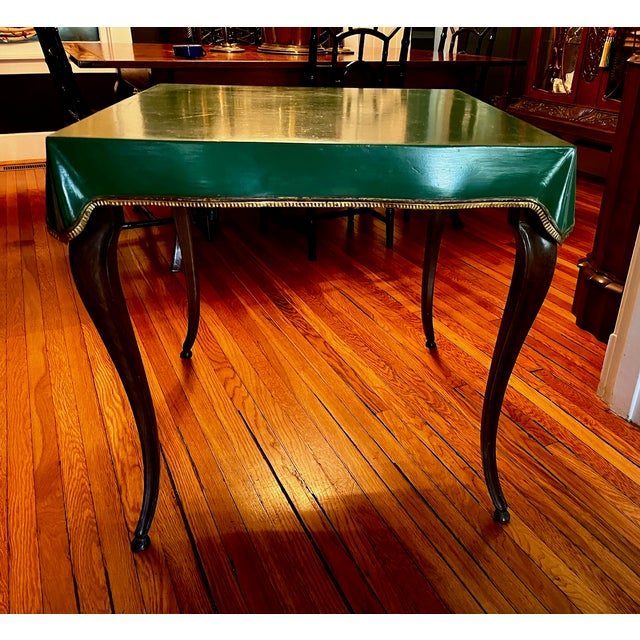 French 1940s French Draped Card Table For Sale - Image 3 of 10
