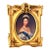 French Baroque Portrait Painting – Elegant Woman With Cherubs & Ornate Gold Leaf Frame For Sale