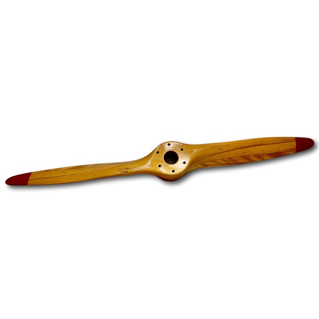 Beautiful Authentic Vintage Hand Made Maple Wood U S Propellers Inc. Airplane Propeller - 44 Inches Long For Sale - Image 11 of 18