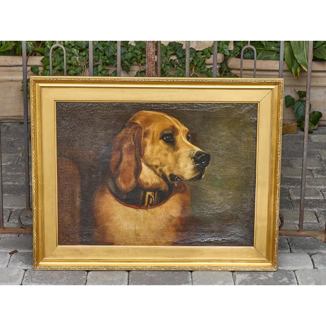 Late 19th Century Victorian Oil Portrait of a Bloodhound Titled Odino, After Landseer, 1875 For Sale - Image 5 of 12