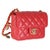 Traditional Red Quilted Lambskin Coco Pins Mini Flap Bag For Sale - Image 3 of 9