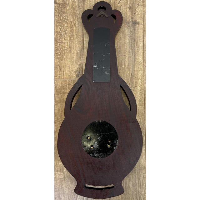 Vintage Brass and Mahogany Wall Barometer For Sale - Image 10 of 11