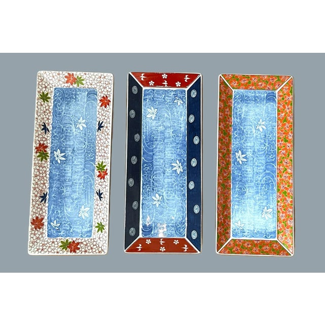 Late 20th Century Asian Serving Platters - Set of 3 For Sale - Image 5 of 12