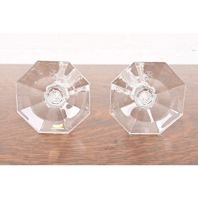 Tiffany & Co. Clear Crystal Candlesticks, Pair For Sale In South Bend - Image 6 of 9