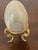 Shabby Chic Natural Gray Agate Stone Egg on Gold Stand For Sale - Image 3 of 3