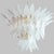 Italian Palmette chandelier with clear Murano glass leaves mounted on 24-karat gold plated metal finish by Fabio Ltd /...