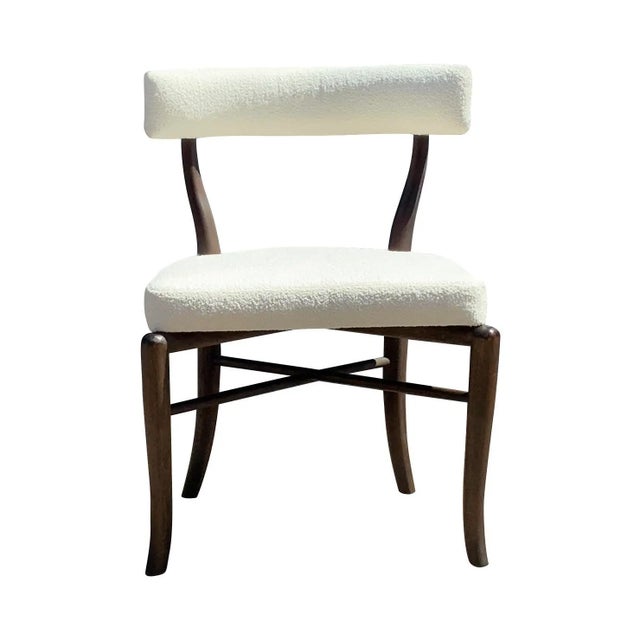 2000 - 2009 Mid Century Style Walnut /Upholstered Dining Chairs For Sale - Image 5 of 5