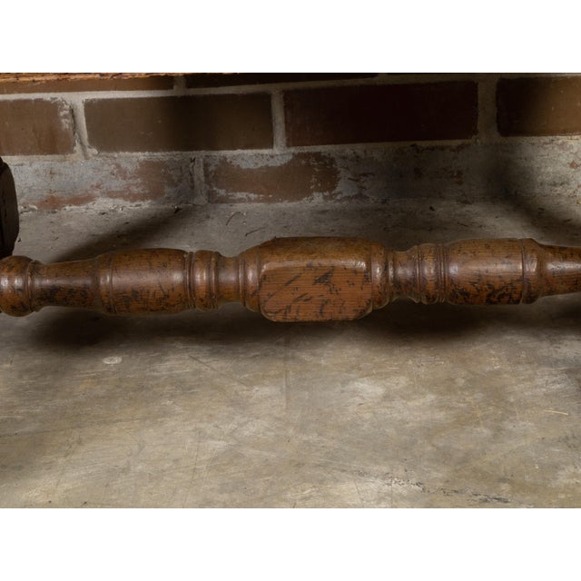 English English 19th Century Oak Coffee Table with Single Drawer and Turned Base For Sale - Image 3 of 12