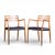 Mid-Century Modern Niels Moller Model 62 Mid Century Danish Teak Captains Chairs - Pair For Sale - Image 3 of 13