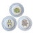 ​Vintage Casa Fina Hand-Painted Ceramic Chair Plates - Set of 3 For Sale
