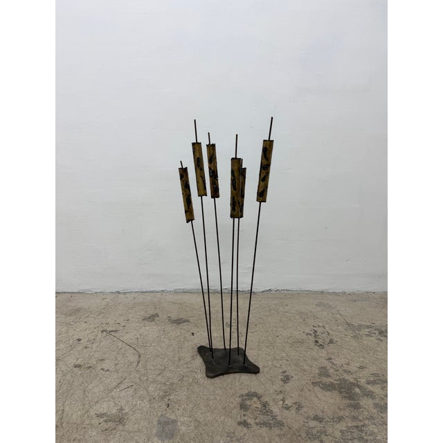 Torch-Cut Brutalist Iron Cattail Table or Floor Sculpture, 1960s For Sale - Image 4 of 13