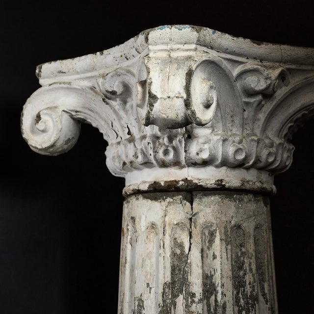 Antique White Impressive French Antique Concrete Ionic Column, Circa 1920 For Sale - Image 8 of 9