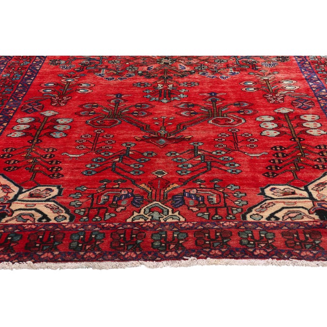 Vintage Red Persian Lilihan Rug - 05'08 X 10'02 For Sale - Image 4 of 10