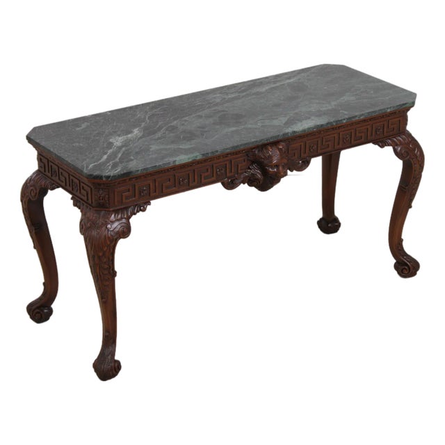 Ardley Hall Marble Top Lion Mask Table For Sale