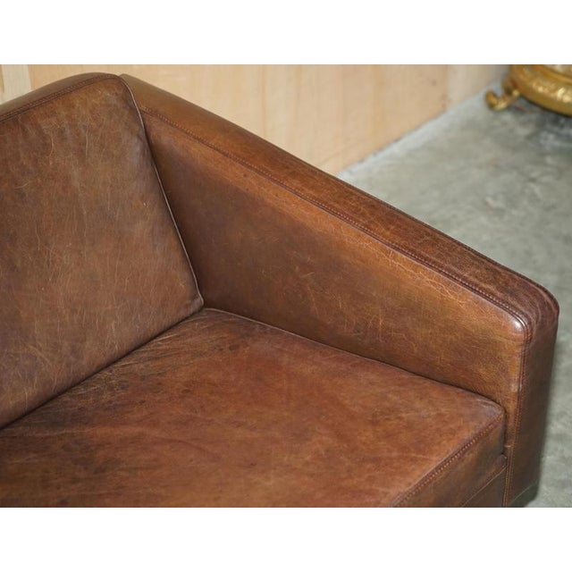 Brown Vintage Heritage Swivel Lounge Armchair in Brown Leather with Chrome Base from BoConcept For Sale - Image 8 of 15