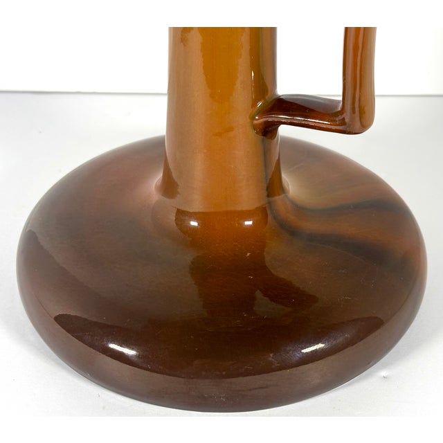 Tan Clement Massier Golfe Juan Art Pottery Chamberstick c.1900 For Sale - Image 8 of 18