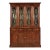 Ethan Allen Knob Creek Georgian Carved Mahogany Lighted Breakfront Bookcase Cabinet For Sale