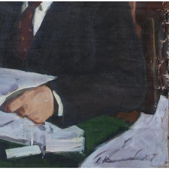1970s Lenin Portrait Painting, Soviet Art, Ukrainian Artist Krizhevsky 90-90 For Sale - Image 6 of 6