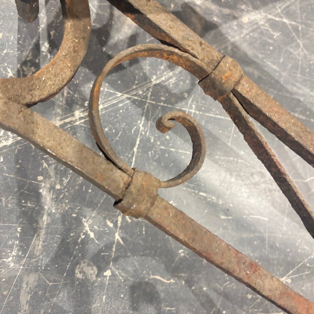 Antique Andirons in Wrought Iron, 1800s, Set of 2 For Sale - Image 15 of 17